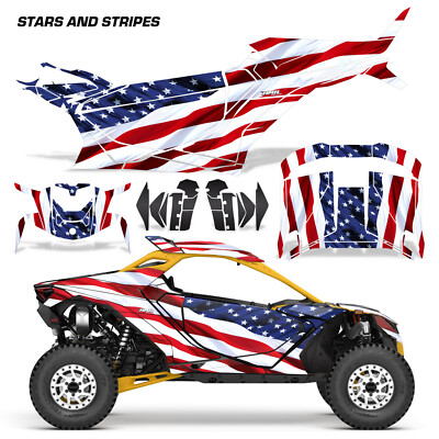 UTV Graphics Decals Stickers for Can-Am Maverick R 2DR 2024-25 STARSNSTRIPES