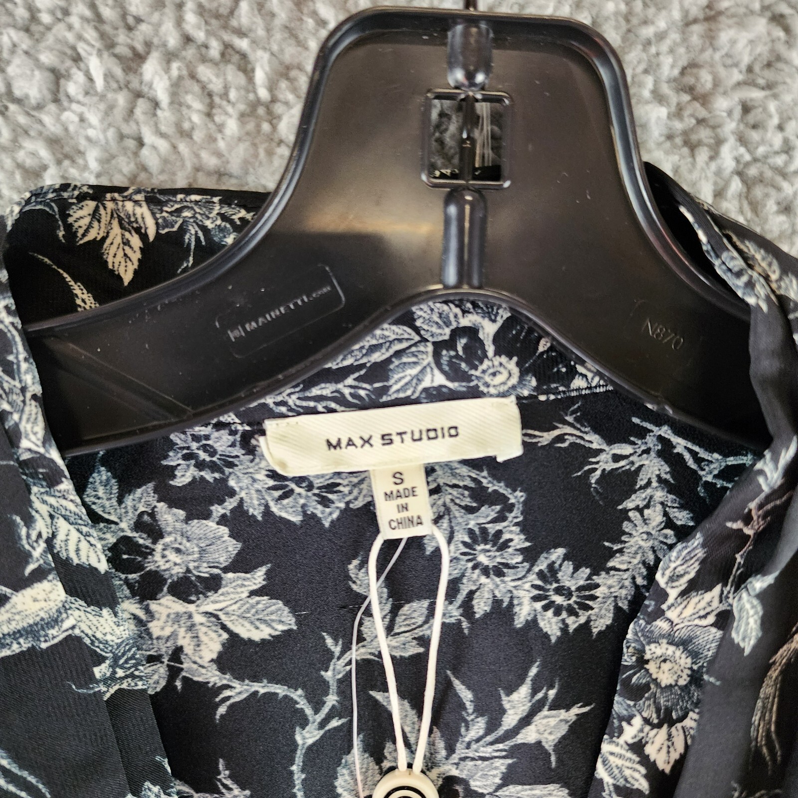 Max Studio Floral Regular Dress Women's S Black/White Elbow Sleeve Twist Front - Picture 9 of 14