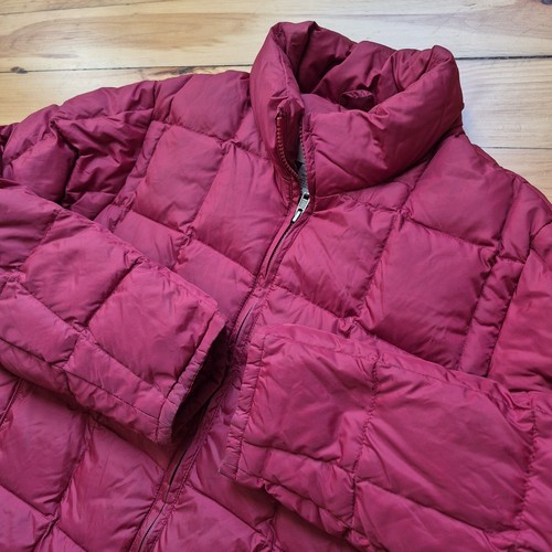 Eddie Bauer Goose Down Jacket Mens XS Red Puffer Full Zip