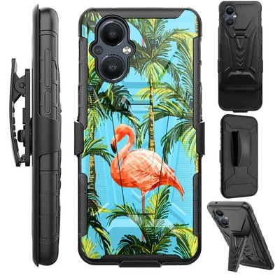 V Holster For OnePlus Nord N20 5G Phone Case kickstand Cover FLAMINGO TREE