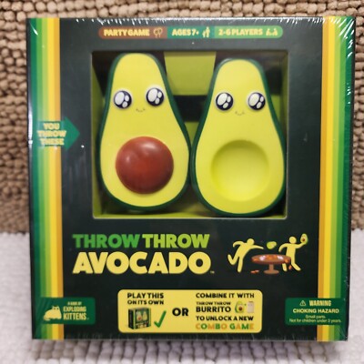Exploding Kittens Throw Throw Avocado Card Game With Flight Suit Ages 7