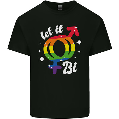 Let It Bi LGBT Gay Pride Awareness Herren Baumwolle T-Shirt Tee Top