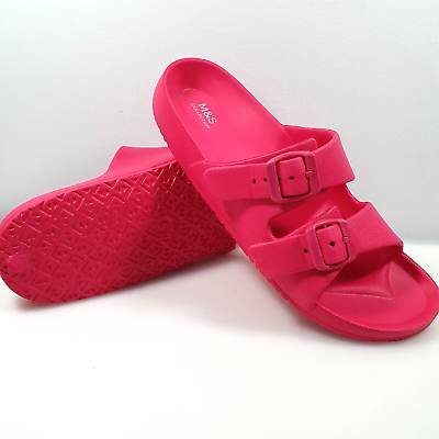 Pink two strap slides hot sale