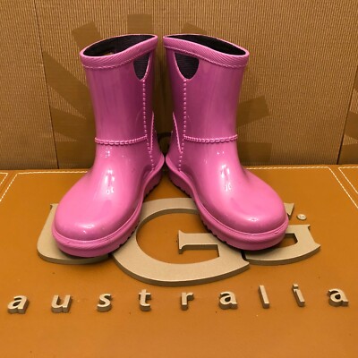 NEW TODDLER UGG RAHJEE WATERPROOF RAIN BOOTS PVC RUBBER JERSEY LINED KIDS 
