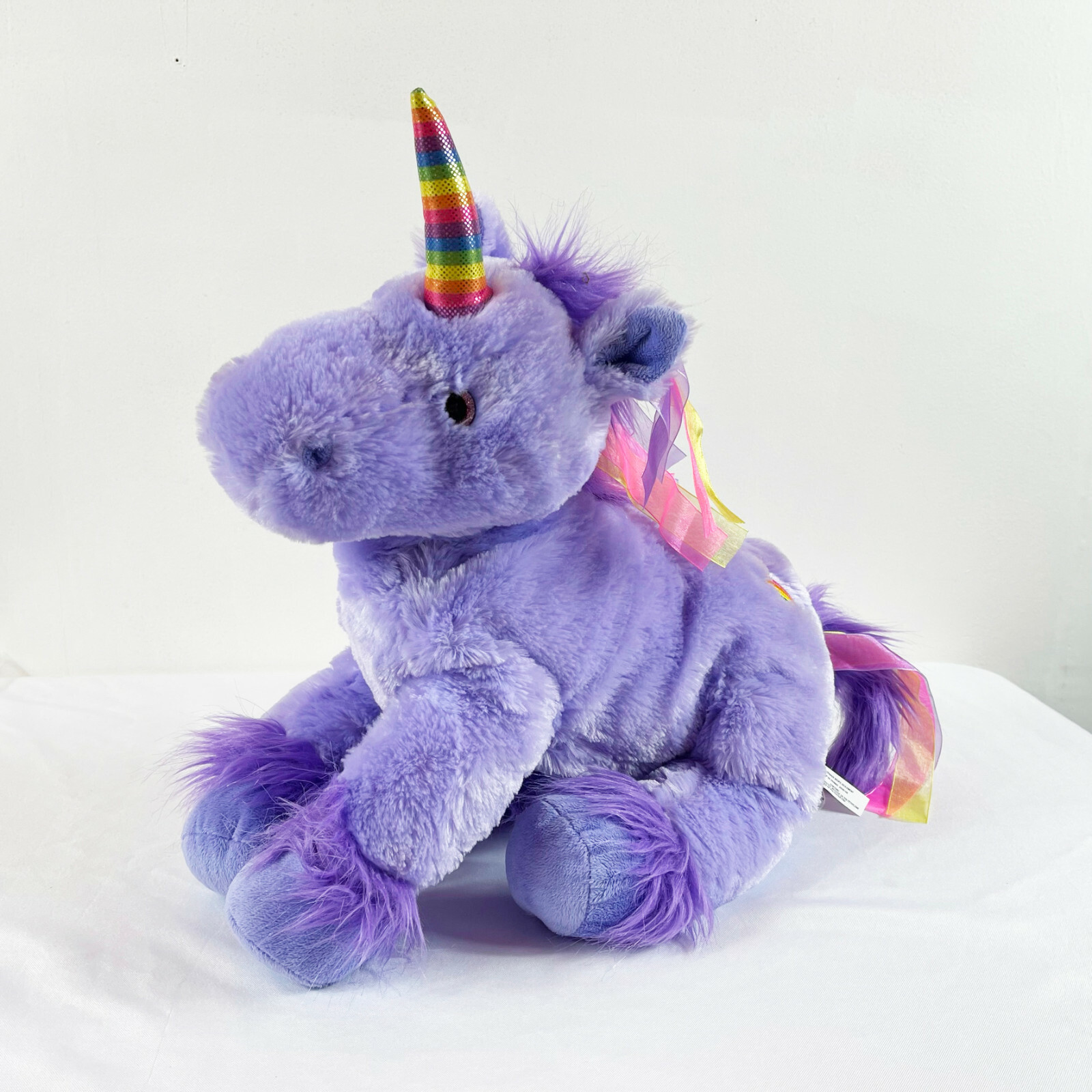 A66 Toys R Us Purple Rainbow Unicorn Pony Plush 18