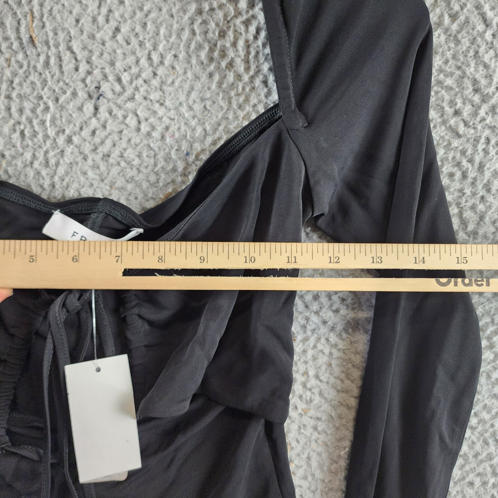 Frame Strappy Knit Top Women's XS Black Scoop Neck Nape Self-Tie Pullover L/S - Picture 7 of 13