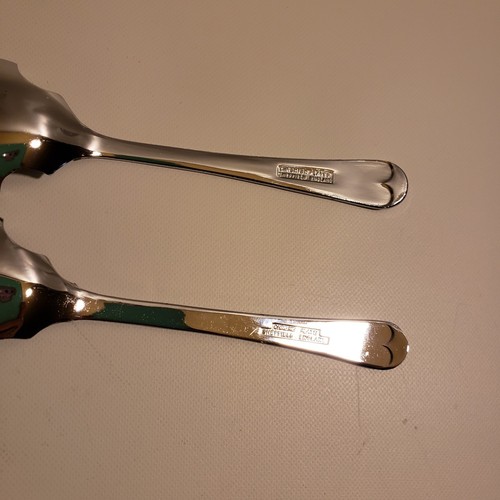 Sheffeld England SHOVEL SUGAR SPOON Chome Plated Marked Shell End #2