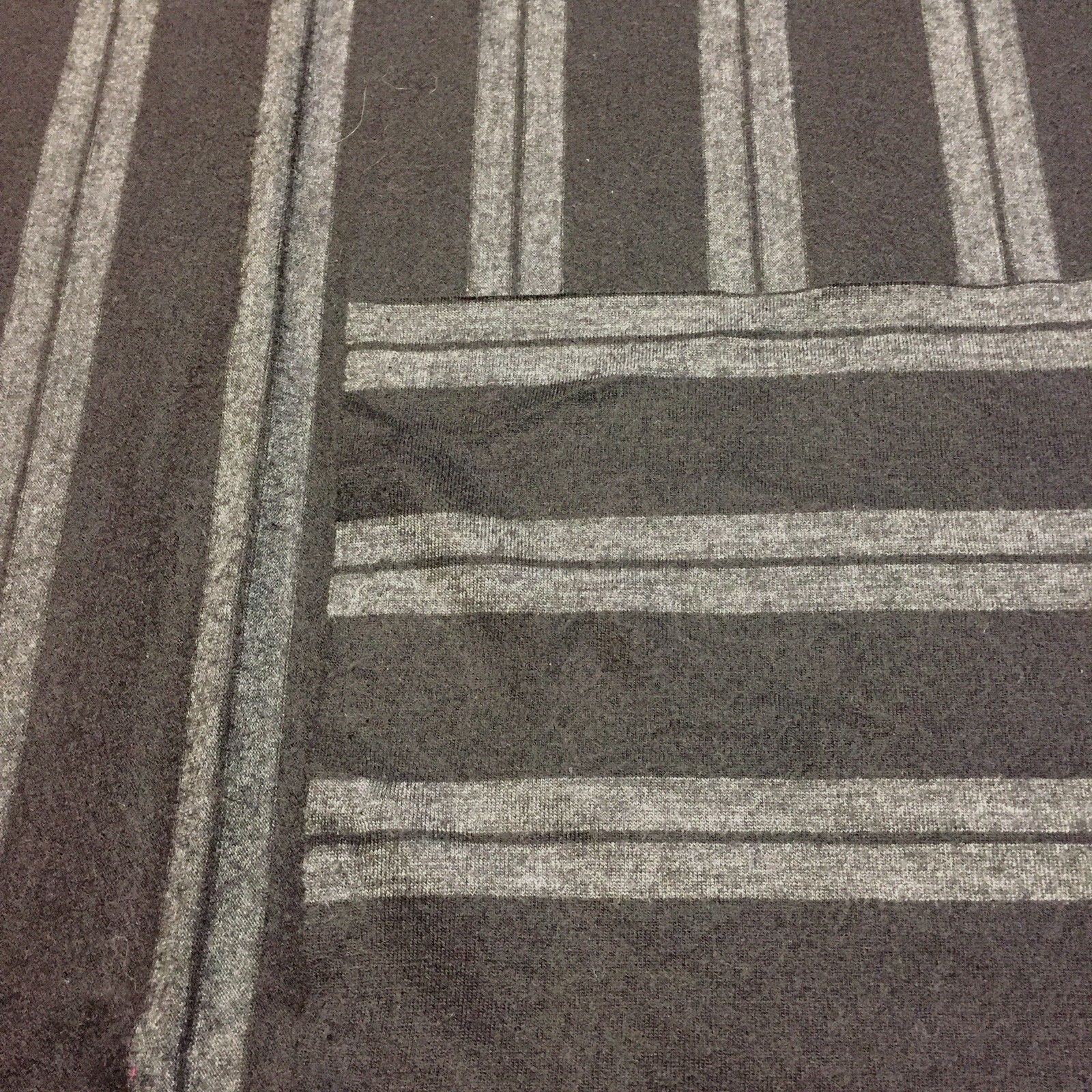 Black Gray Striped Wool Fabric Super Soft Extra Wide Width 1.4 Yards