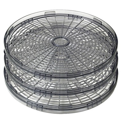 3x Round Food Dehydrator Add-On Tray Adjustable Height 13.5