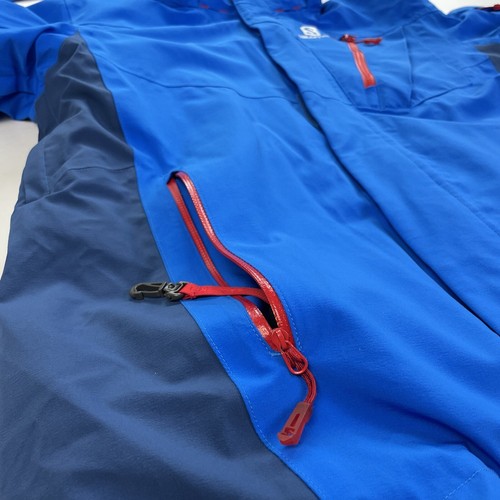 Salomon Blue Ski Jacket Advanced Skin Dry 20K Snowboard Winter Hooded Coat