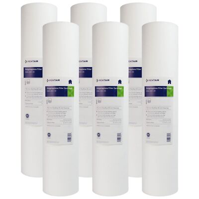 Pentek DGD-2501-20 1 Micron Whole House 20 Inch Sediment Water Filter 6 Pack