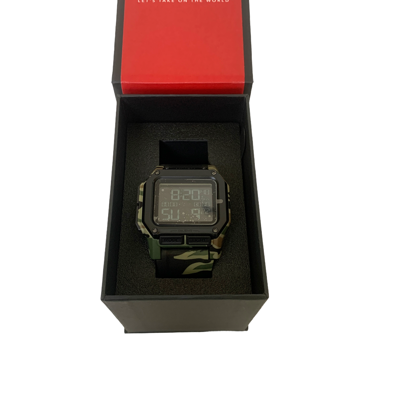 Pre-owned Nixon Regulus Men's Digital Watch Qz Military Camouflage Resin Silicone Band