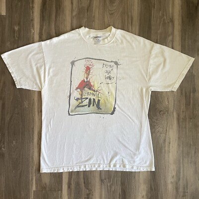Vintage Ralph Steadman Art T-Shirt Cardinal Zin Bonny Doon Winery Size XL White