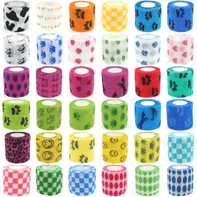 24 Rolls Elastic Bandage Wrap Self Adhesive Bandage Cohesive Tape Vet Wrap