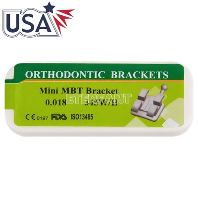 ETERFANT Dental Ortho Bracket Braces Metal Mini MBT 018 345Hooks 20Pcs/pack US