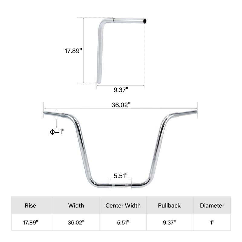 10" 12'' 14'' 16'' 18'' Rise Ape Hanger Handlebar Fit For Harley Sportster XL US
