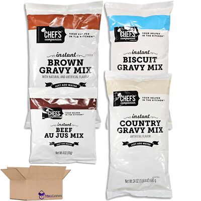 Instant Gravy Mix Variety Pack |  Beef Au Jus, Biscuit, Brown, & Country |