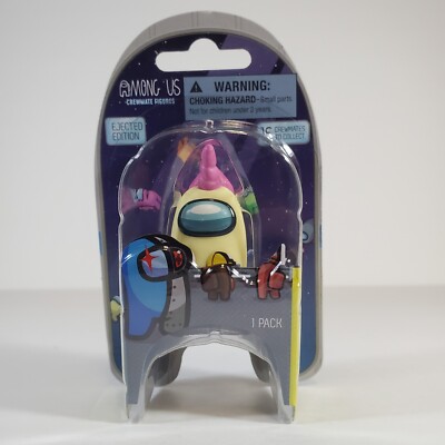Toikido Among Us Crewmate 2'' Figure Ejected Edition Yellow with Unicorn Hat