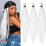 UPruyo White Braiding Hair Pre Stretched Box Braids Hair Extensions Prestretched Braiding Hair 26 inch Low-temperature Synthetic Fiber Knotless Long Braiding Hair