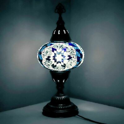 Lampe Turque Mosaïque De Verre Coloré ÀLa Main Table Bureau Ampoule Sans Lumière