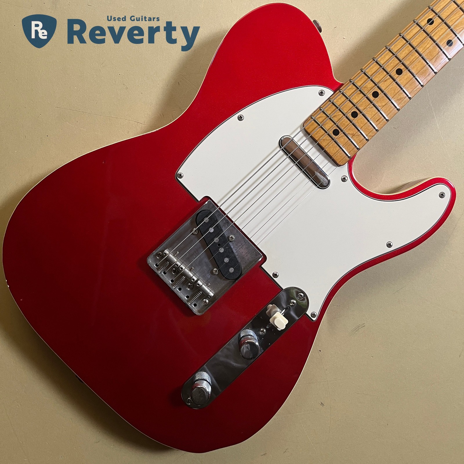 テレキャスタータイプエレキギタークリーム メーカー不明 動作品 1円