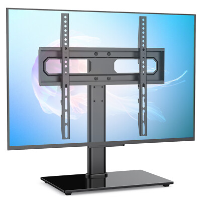 Universal TV Mount Stand 26-55in TV Swivel Height Adjustable Tempered Metal Base