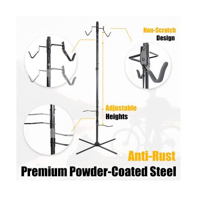 CyclingDeal 2-4 Bike Bicycle Vertical Hanger Parking Rack Gravity Floor Stora...
