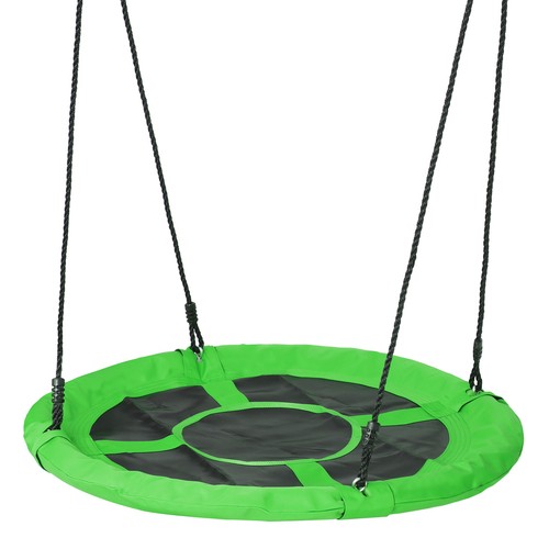 800lb 40" Round Saucer Tree Swing Seat Waterproof W/Hanging Rope for Kids Green