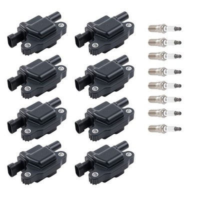 8Pcs Ignition Coil & Iridium Spark Plug Set for GMC Yukon 5.3L 6.2L 2015-2019
