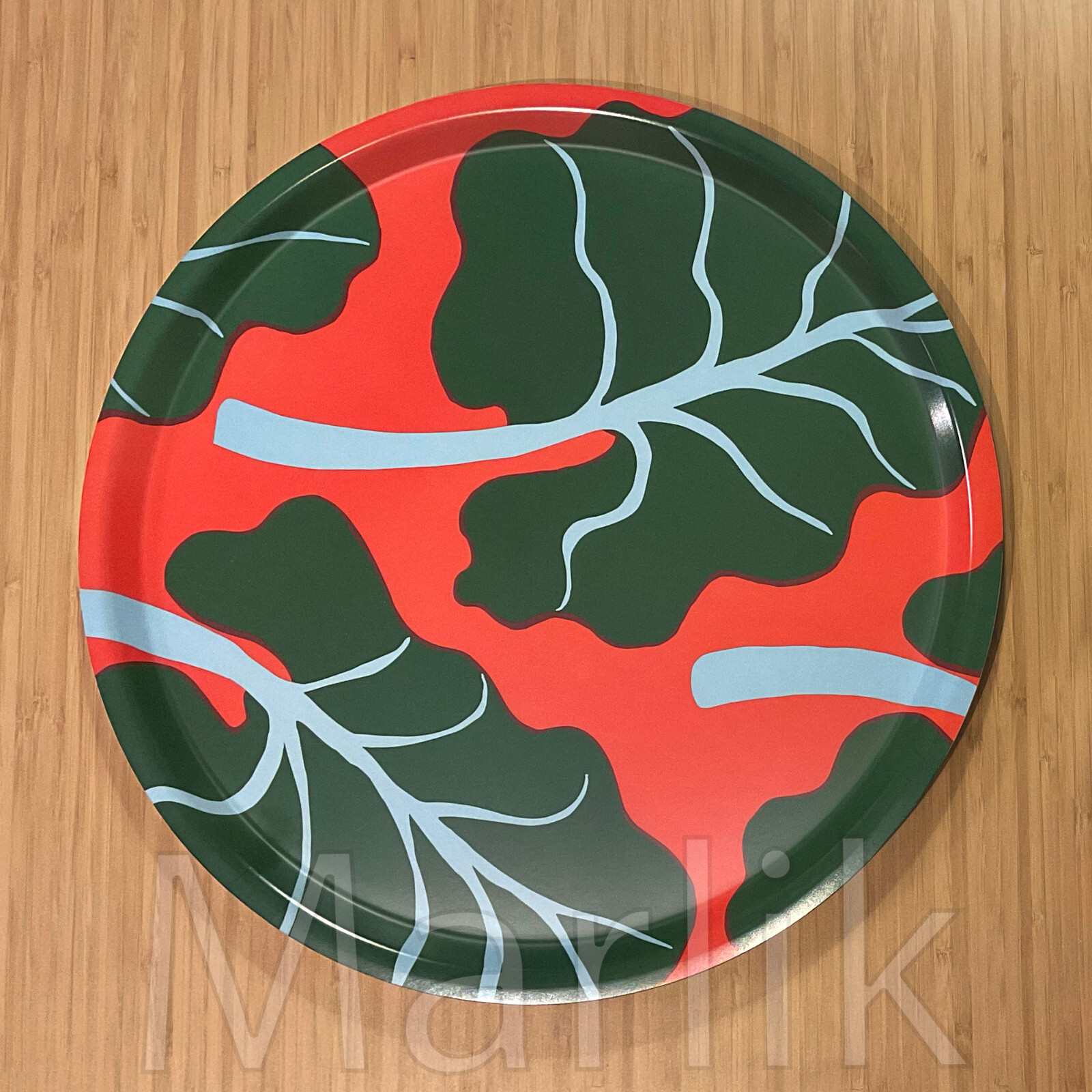 IKEA Tray Bastua MARIMEKKO, Leaf Pattern Orange/Green