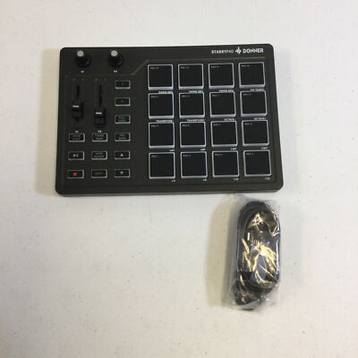 Donner Starrypad Black Portable 16 Pads USB Midi Drum Machine Beat Maker