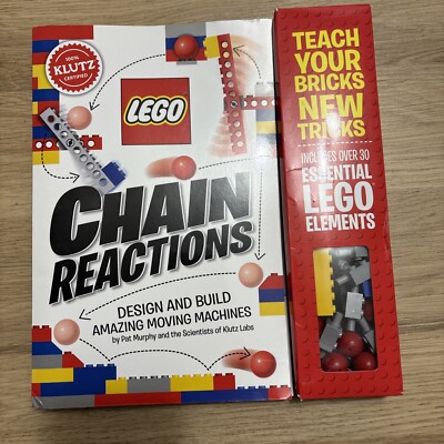 Lego Chain Reactions Book Klutz Kit Design Build Moving Toys Complete Set NEW