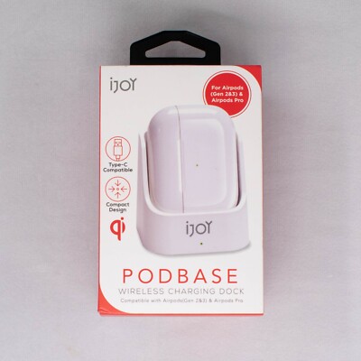 NEW iJoy Wireless Charging Dock Podbase Charger for Air Pods Gen 2/3/Pro
