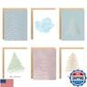 easykart labels 120 Silver Foil Holiday Cards with Kraft Envelopes – 6 Assorted Designs featuring Christmas and Holiday Theme Bulk Greeting and New Years Cards - 4.25”x5.75”