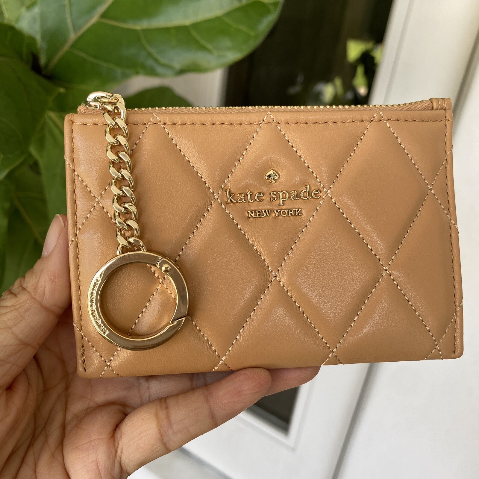 Kate Spade Carey Small Card Holder Smooth Quilted Leather
