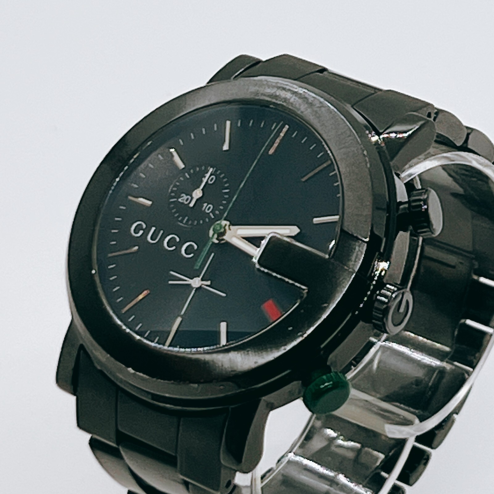 GUCCI Chronograph 101M Sherry Line Men's Watch Black Dial Analog