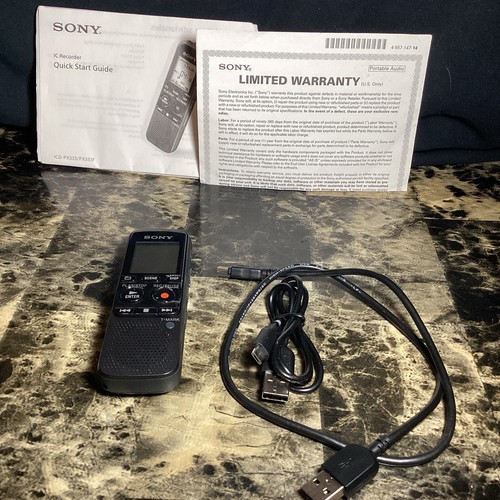Sony Digital Voice Recorder ICD-PX333 - Usb Cable ICDPX333 Works + Manual