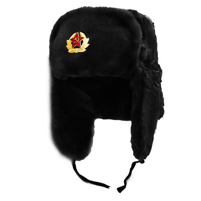 Ruso Soviético Militar Urss Insignia Real Piel Soldados Ushanka Sombreros Lote