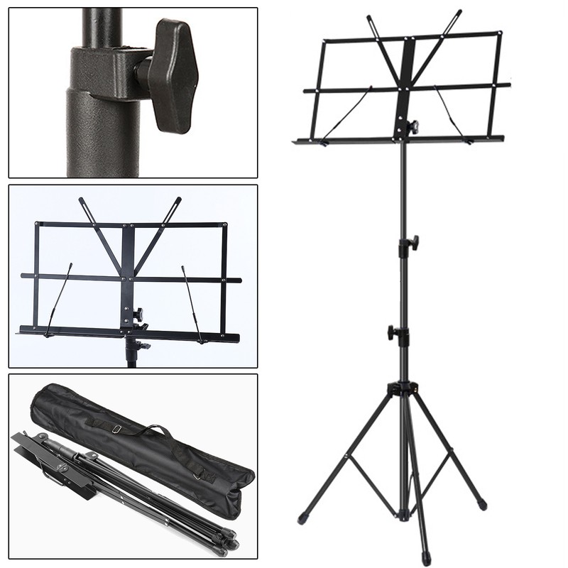 Notenständer Notenstativ Notenpult Stativ mit Tasche höheverstellbar 45cm-129cm