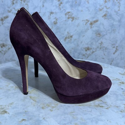 Michael Kors Women's Size 10M Shoes Purple Suede Pump Comfort Fashion High Heels