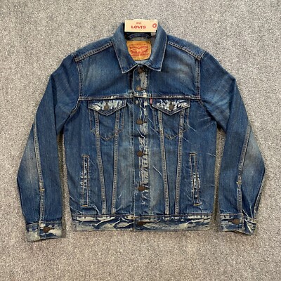 Levi's Danica Denim Bleached Type 3 Trucker Jacket Adult Small S Blue Washed