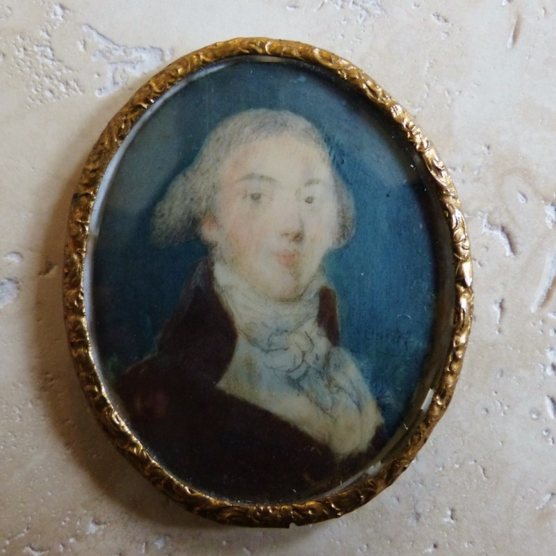 Peinture Miniature Fin XviiiÃ¨Me / DÃ©But XixÃ¨Me Portrait Homme De Qualite 1790'S