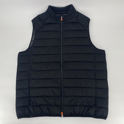 Save the Duck Puffer Vest Men 2XL TALL Elax Ultra Light Jacket Black Full Zip