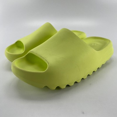 Adidas Yeezy Slide Glow Green GX6138 Mens Size 11 Neon Yellow Sandals