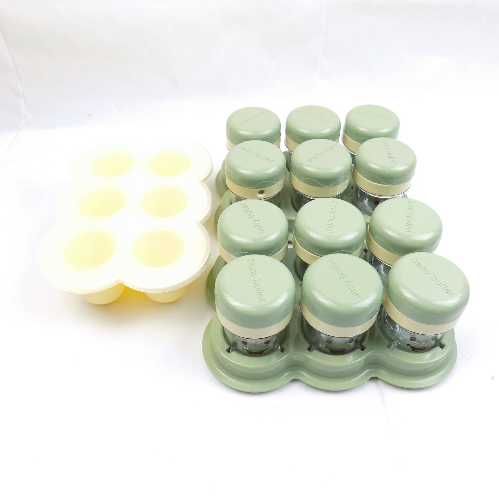 Magic Baby Bullet Food Blender System Batch Tray 12 Date Dial Storage Cups
