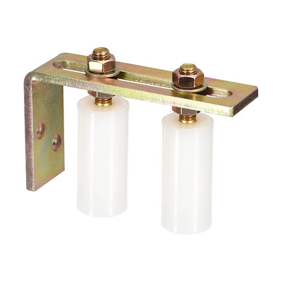 Slide Gate Guide Roller with L Post Bracket 3'' Dual Nylon Rollers Gate White