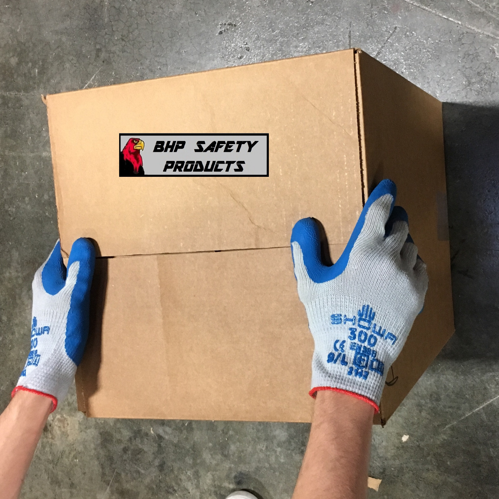 ATLAS FIT 300 SHOWA-BEST LATEX PALM BLUE SMALL RUBBER WORK GLOVES (1 DOZEN)