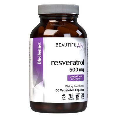 Bluebonnet Beautiful Ally Ресвератрол 500 мг 60 растительных капсул
