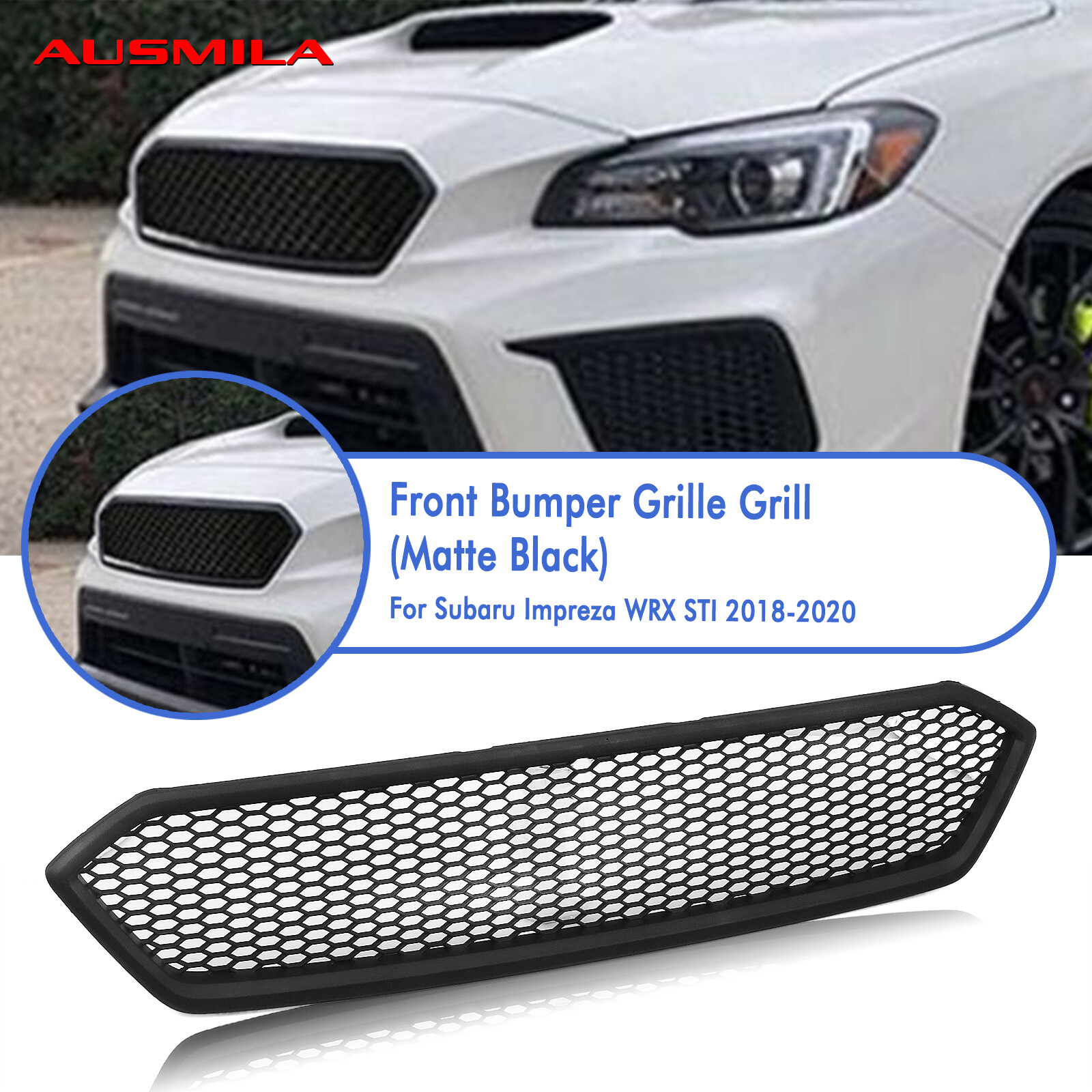 Front Bumper Grille Mesh Grill For Subaru Impreza WRX STI 2018