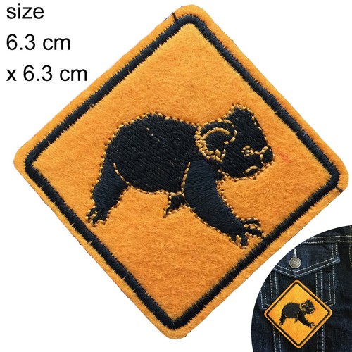 kangaroo koala Road sign iron on patch Oz roo australia